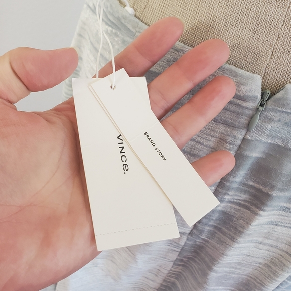 Vince Ruched Velvet Paneled Skirt in Pale Sea Grass Size 12 - Picture 7 of 9